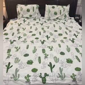 Cactus Duvet and Shams sz Full/Queen